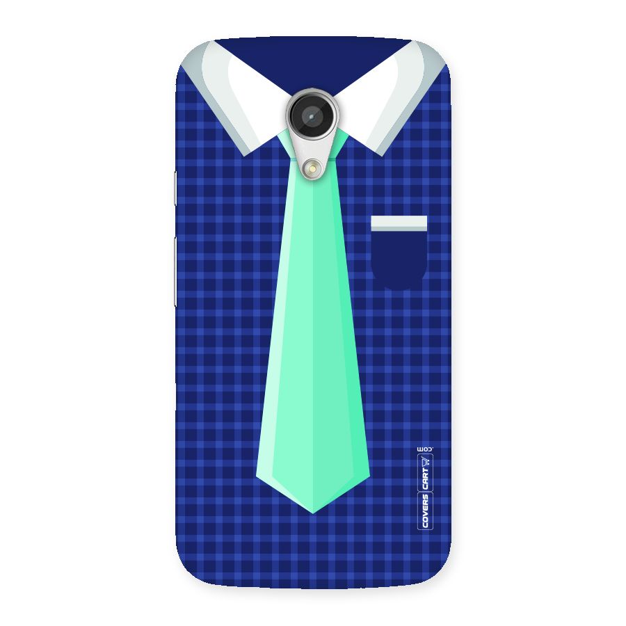 Checked Shirt Tie Back Case for Moto G 2nd Gen