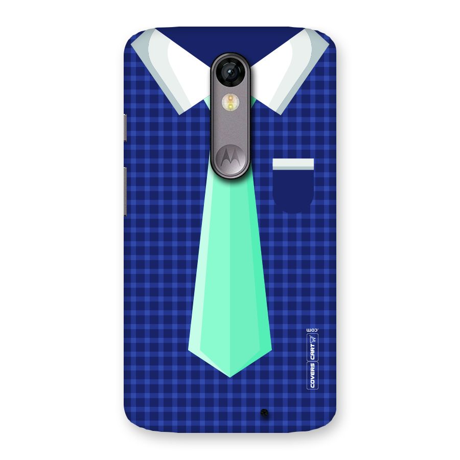 Checked Shirt Tie Back Case for Moto X Force