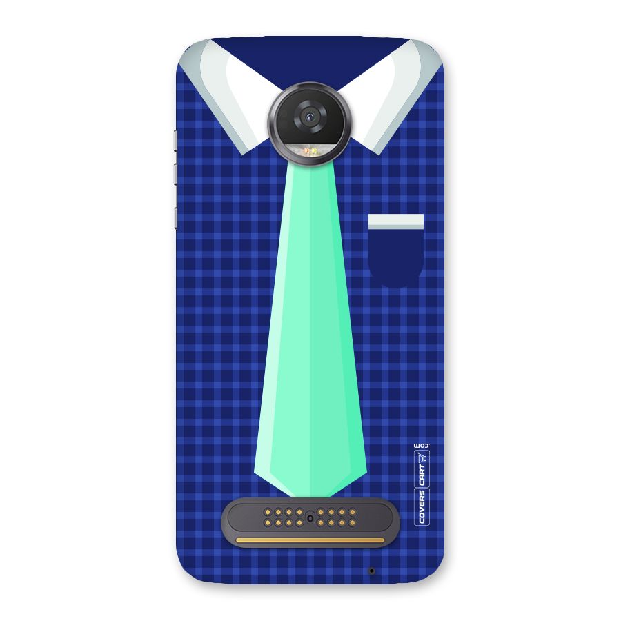 Checked Shirt Tie Back Case for Moto Z2 Play