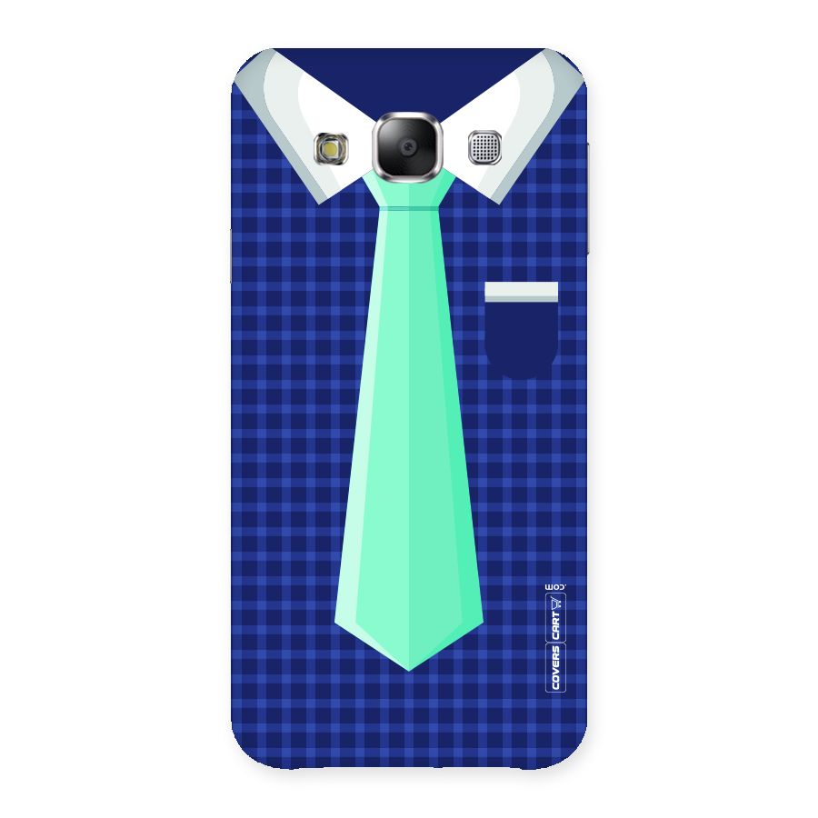 Checked Shirt Tie Back Case for Samsung Galaxy E5