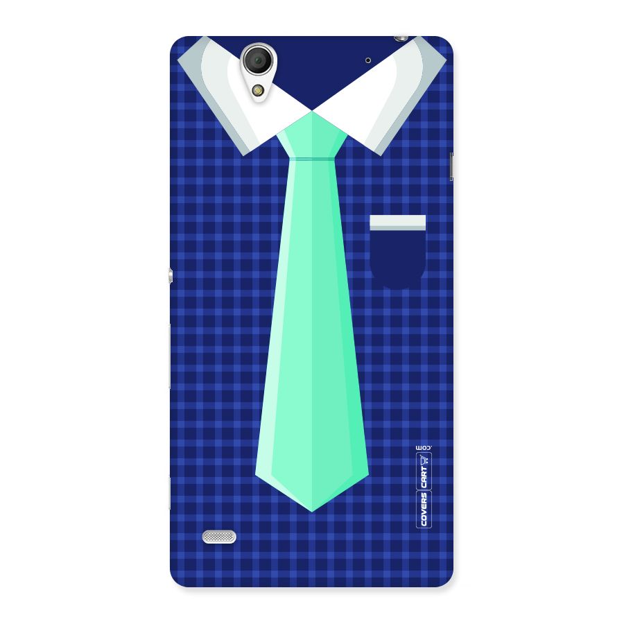 Checked Shirt Tie Back Case for Sony Xperia C4