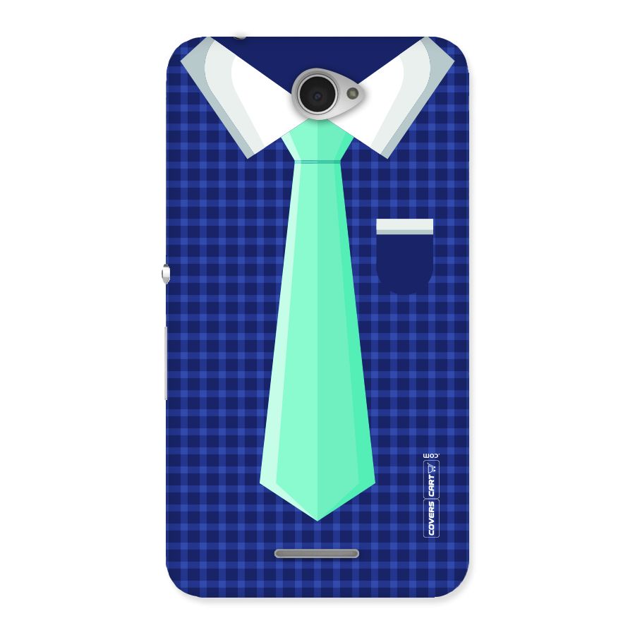 Checked Shirt Tie Back Case for Sony Xperia E4