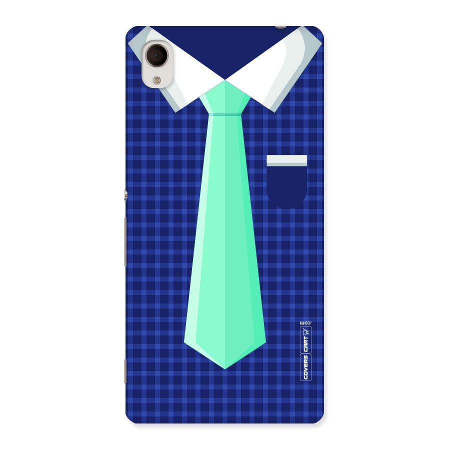 Checked Shirt Tie Back Case for Sony Xperia M4
