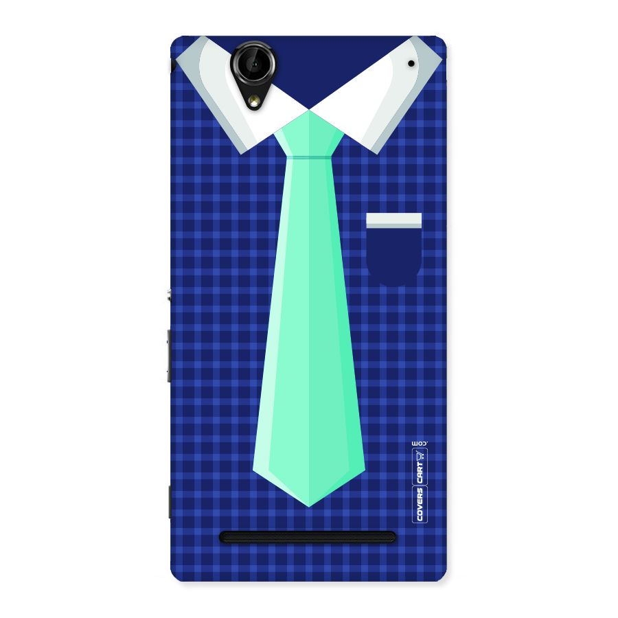 Checked Shirt Tie Back Case for Sony Xperia T2