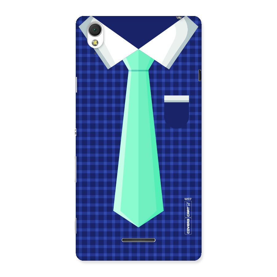 Checked Shirt Tie Back Case for Sony Xperia T3