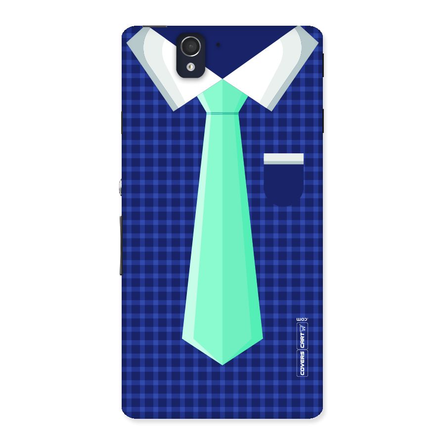 Checked Shirt Tie Back Case for Sony Xperia Z