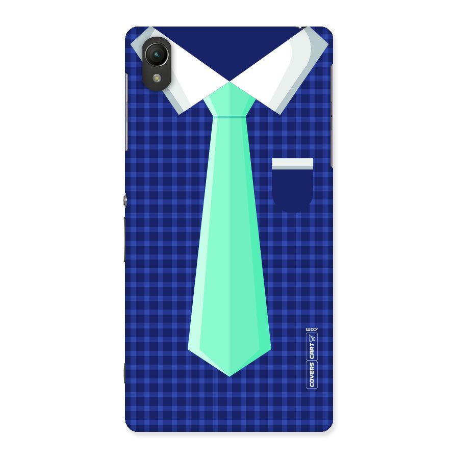 Checked Shirt Tie Back Case for Sony Xperia Z2
