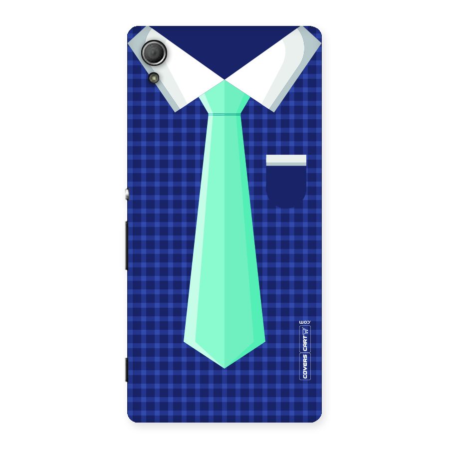 Checked Shirt Tie Back Case for Xperia Z3 Plus