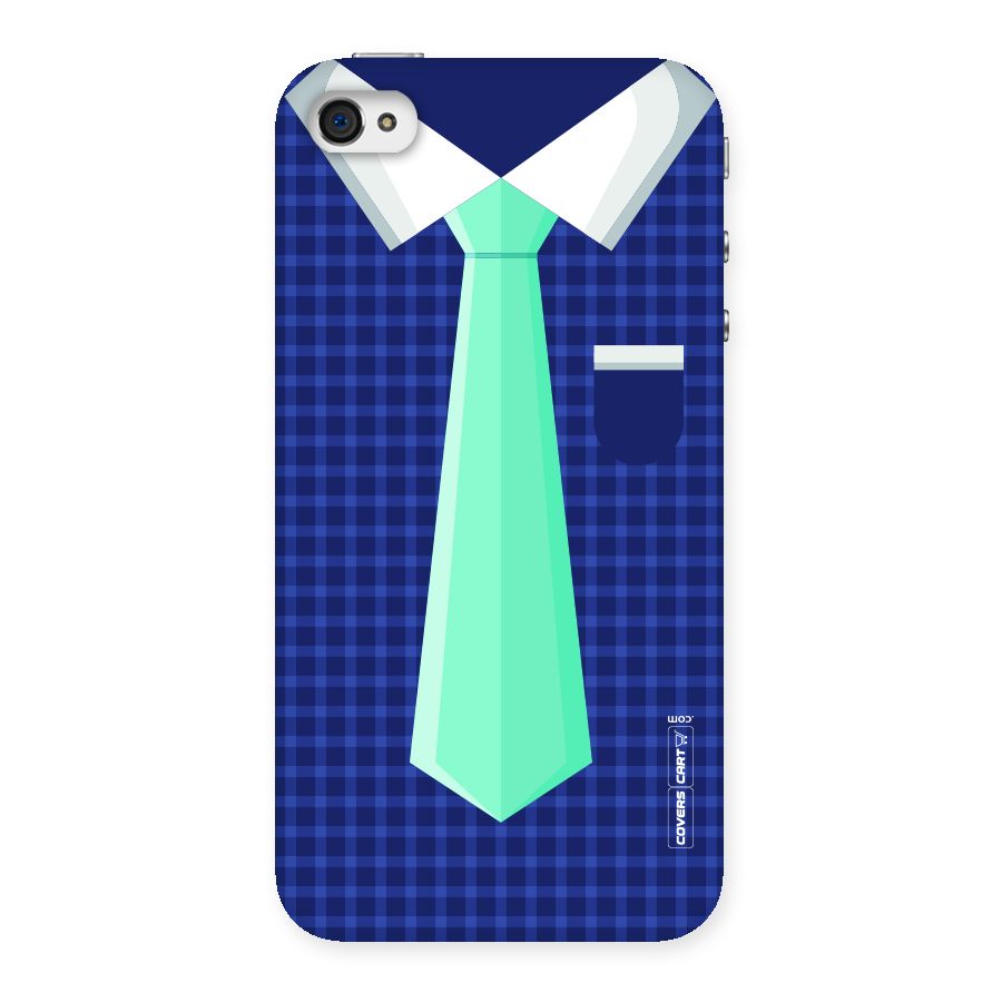 Checked Shirt Tie Back Case for iPhone 4 4s