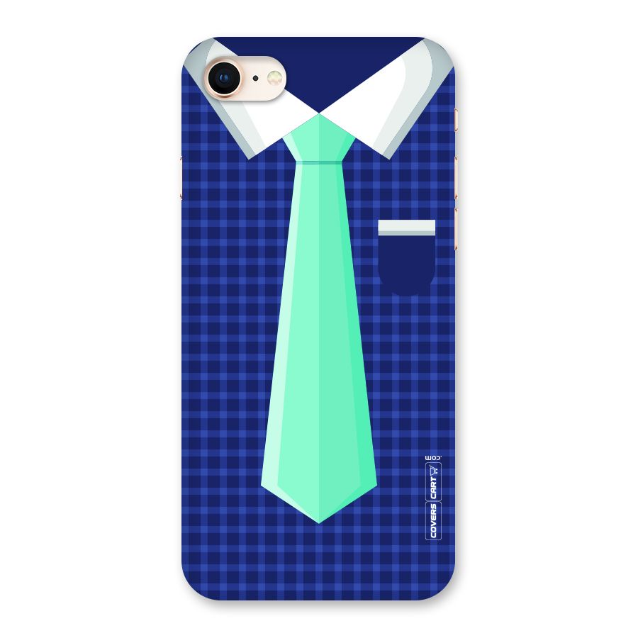 Checked Shirt Tie Back Case for iPhone 8