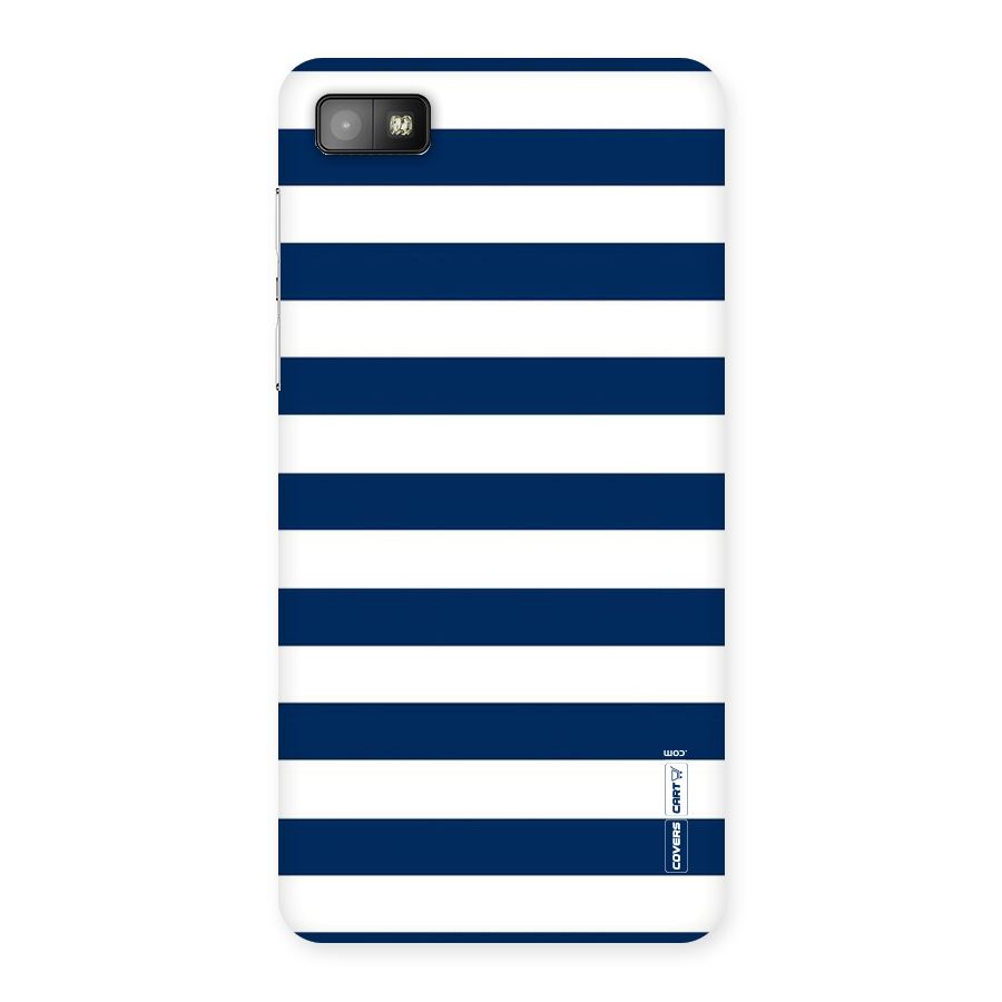 Classic Blue White Stripes Back Case for Blackberry Z10