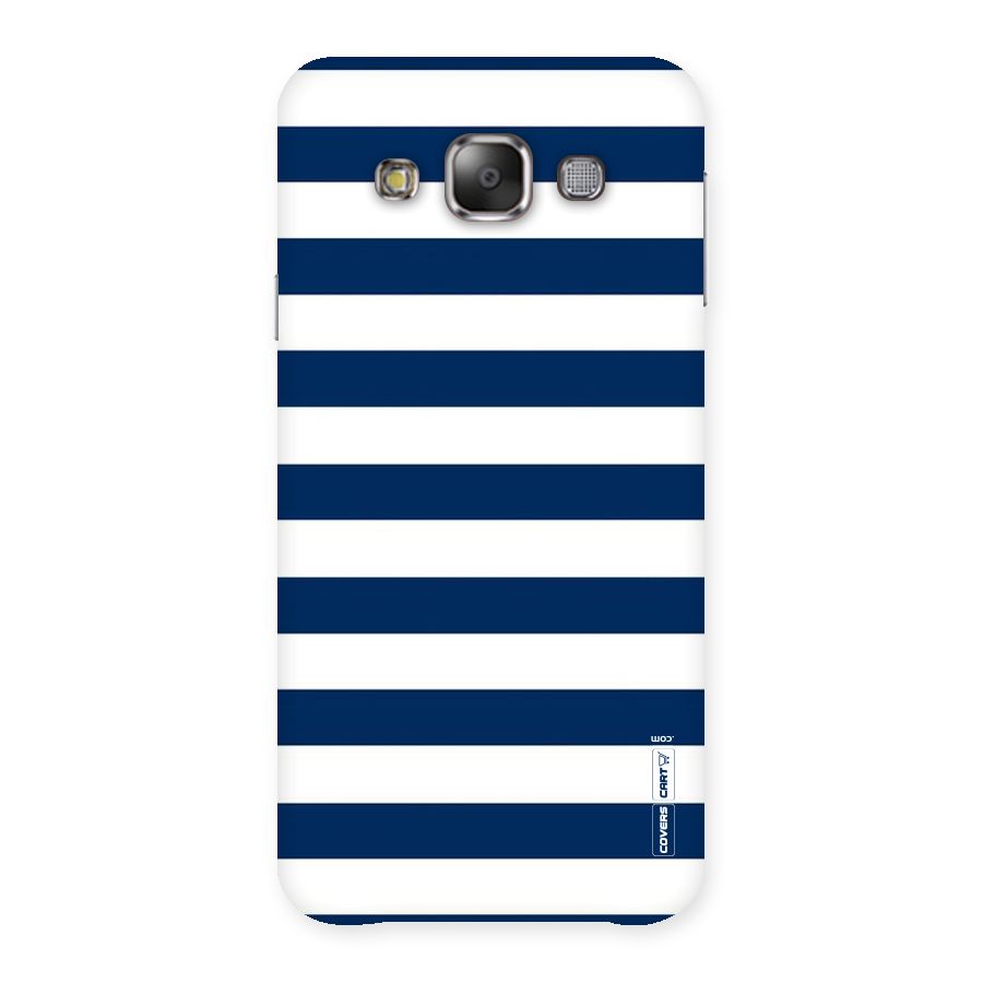 Classic Blue White Stripes Back Case for Galaxy E7