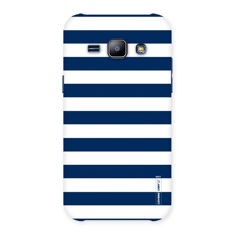 Classic Blue White Stripes Back Case for Galaxy J1