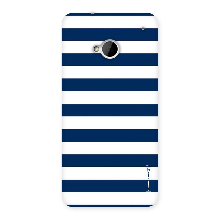 Classic Blue White Stripes Back Case for HTC One M7
