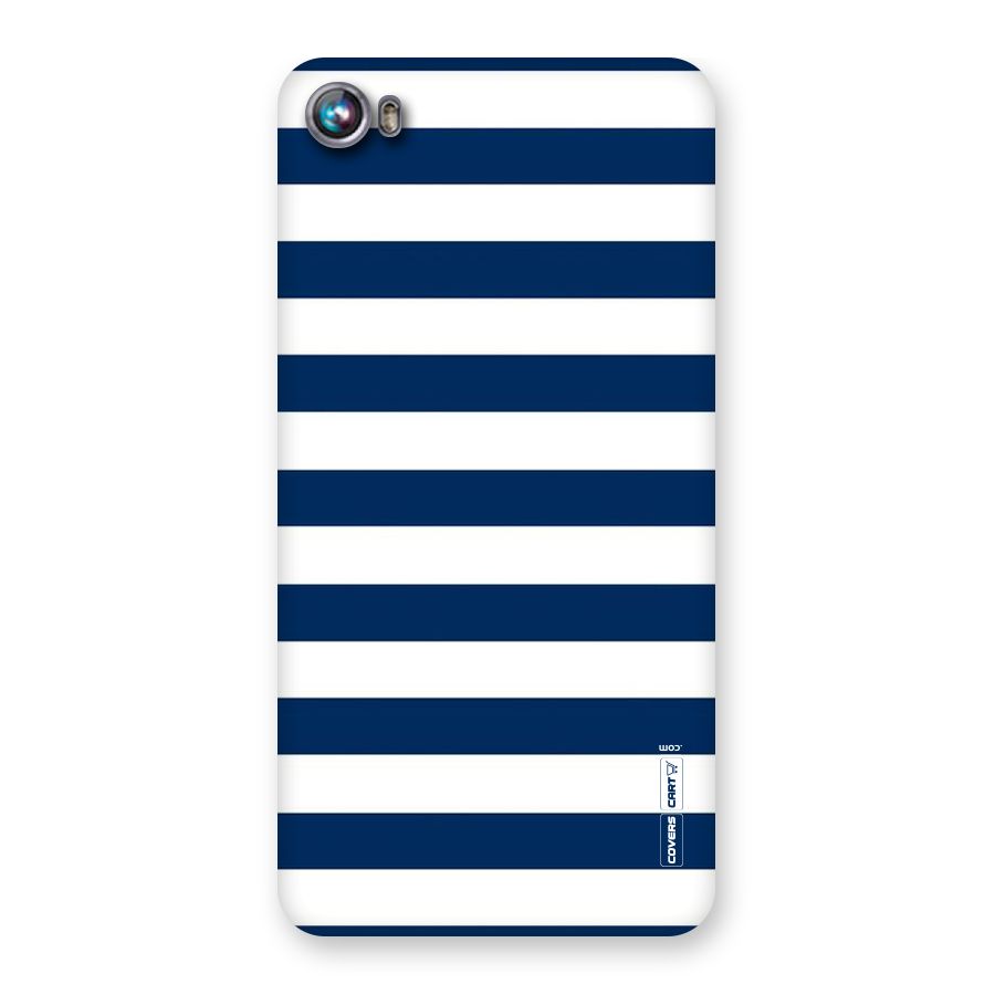 Classic Blue White Stripes Back Case for Micromax Canvas Fire 4 A107