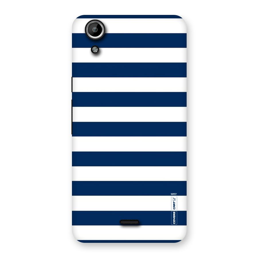 Classic Blue White Stripes Back Case for Micromax Canvas Selfie Lens Q345