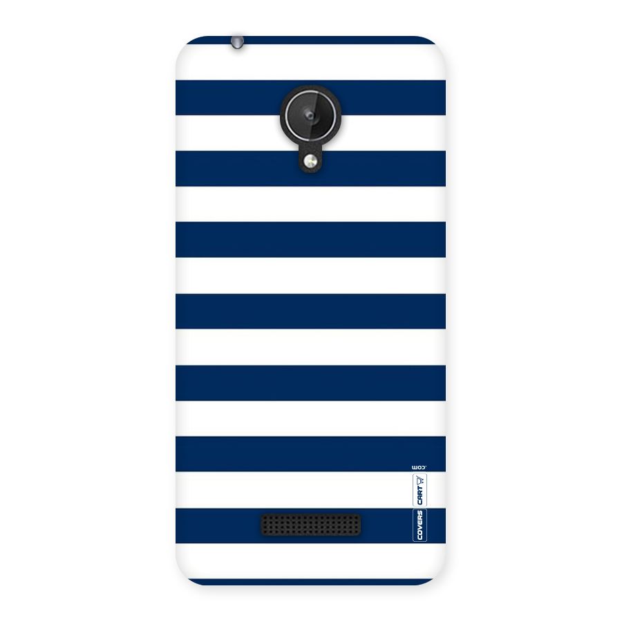 Classic Blue White Stripes Back Case for Micromax Canvas Spark Q380