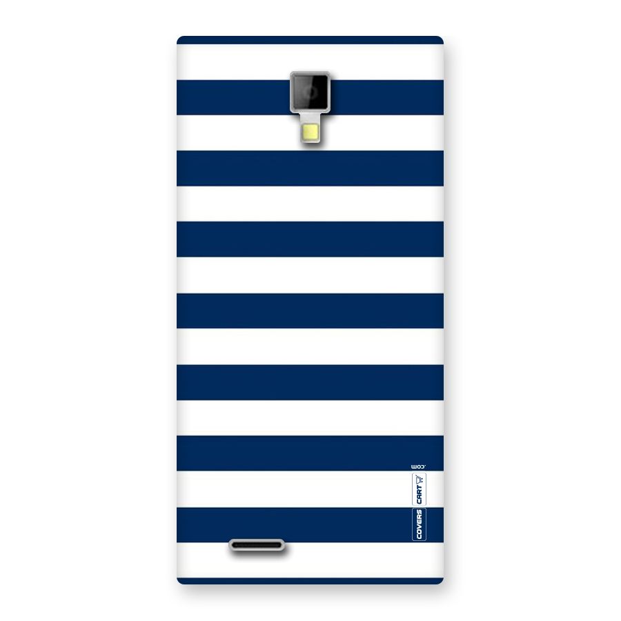 Classic Blue White Stripes Back Case for Micromax Canvas Xpress A99