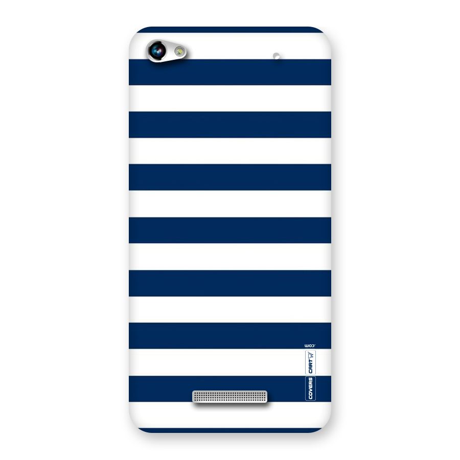 Classic Blue White Stripes Back Case for Micromax Hue 2