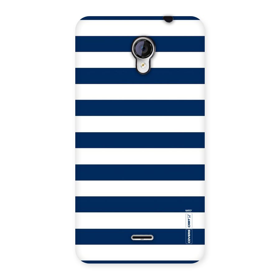 Classic Blue White Stripes Back Case for Micromax Unite 2 A106