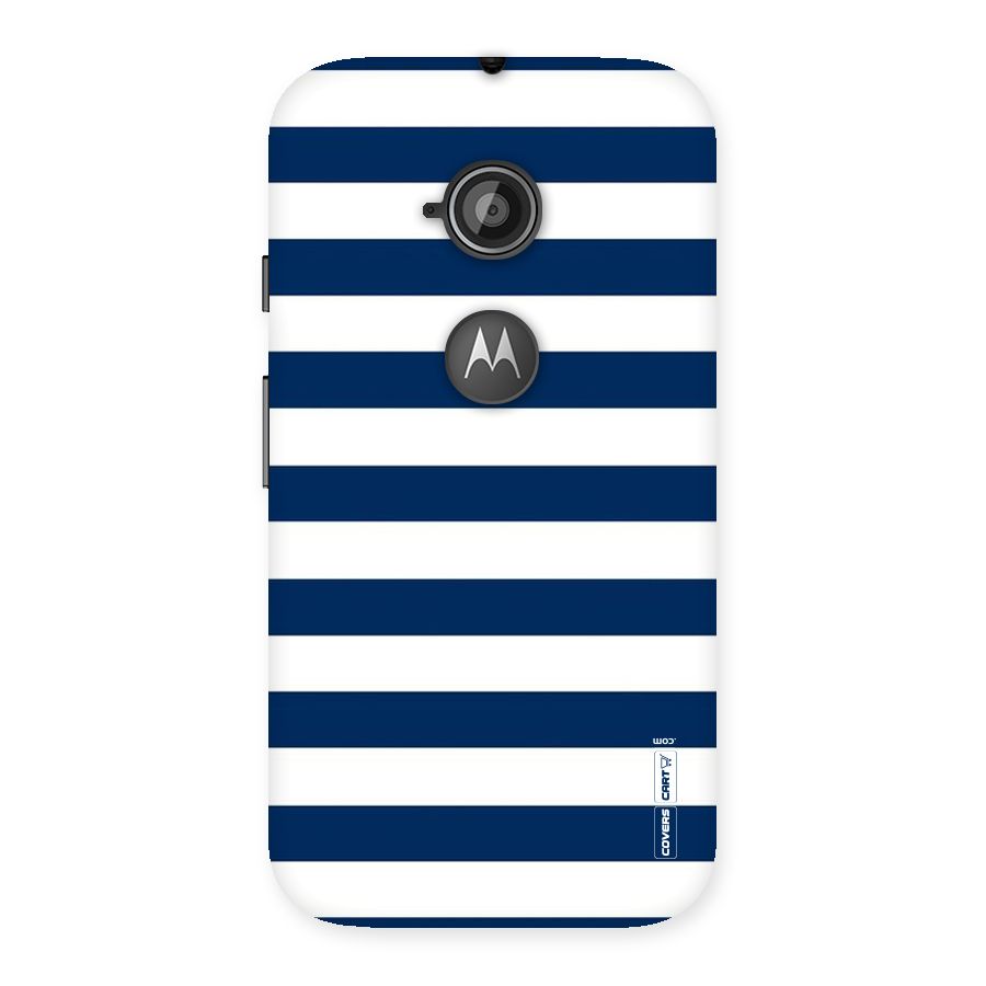 Classic Blue White Stripes Back Case for Moto E 2nd Gen