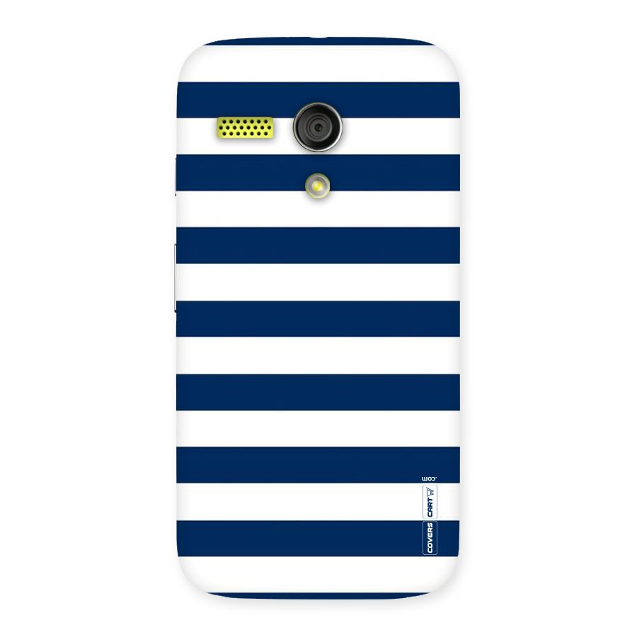 Classic Blue White Stripes Back Case for Moto G