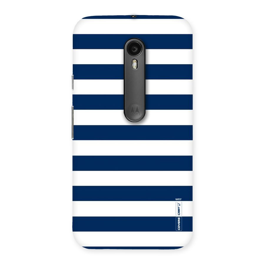 Classic Blue White Stripes Back Case for Moto G Turbo