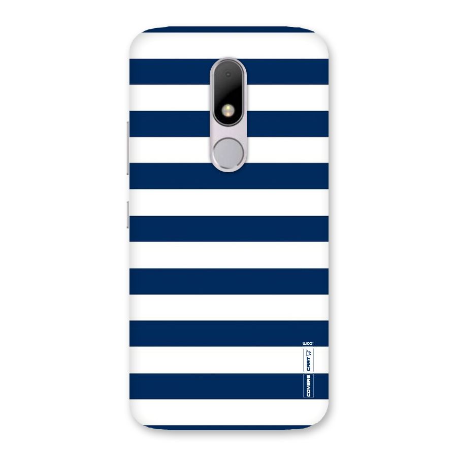 Classic Blue White Stripes Back Case for Moto M