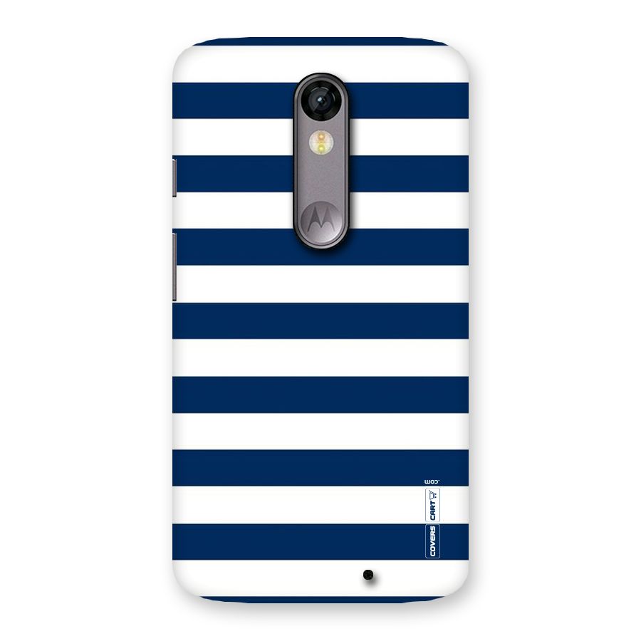 Classic Blue White Stripes Back Case for Moto X Force