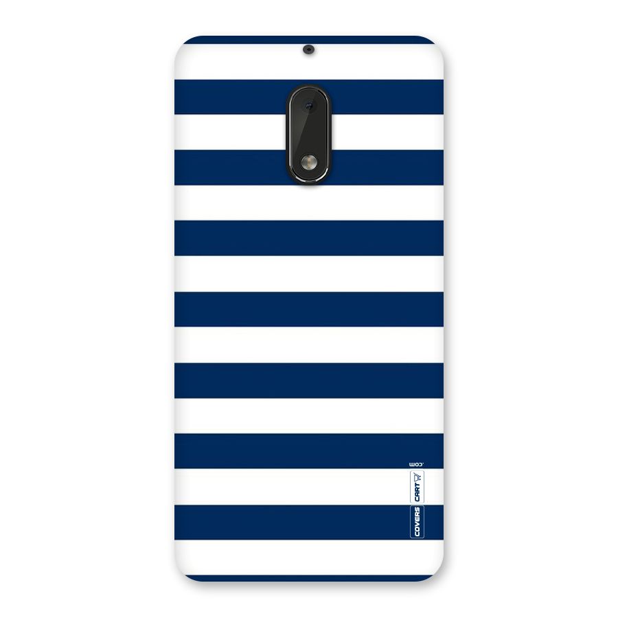 Classic Blue White Stripes Back Case for Nokia 6