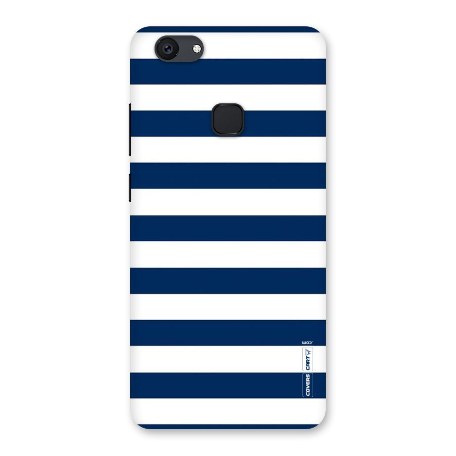 Classic Blue White Stripes Back Case for Vivo V7 Plus