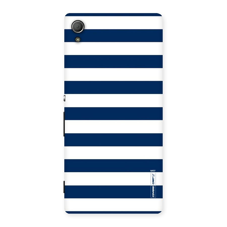 Classic Blue White Stripes Back Case for Xperia Z4