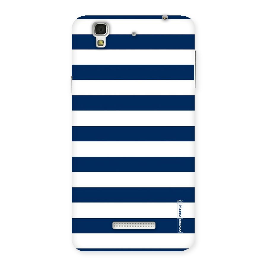 Classic Blue White Stripes Back Case for Yu Yureka