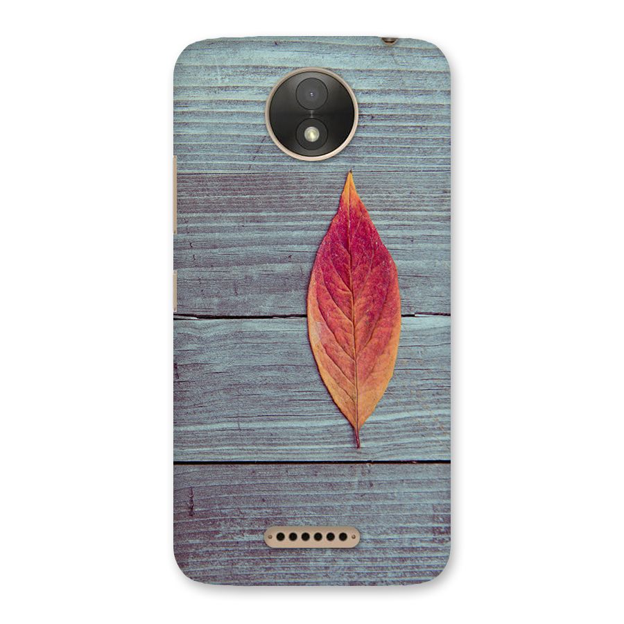 Classic Wood Leaf Back Case for Moto C Plus