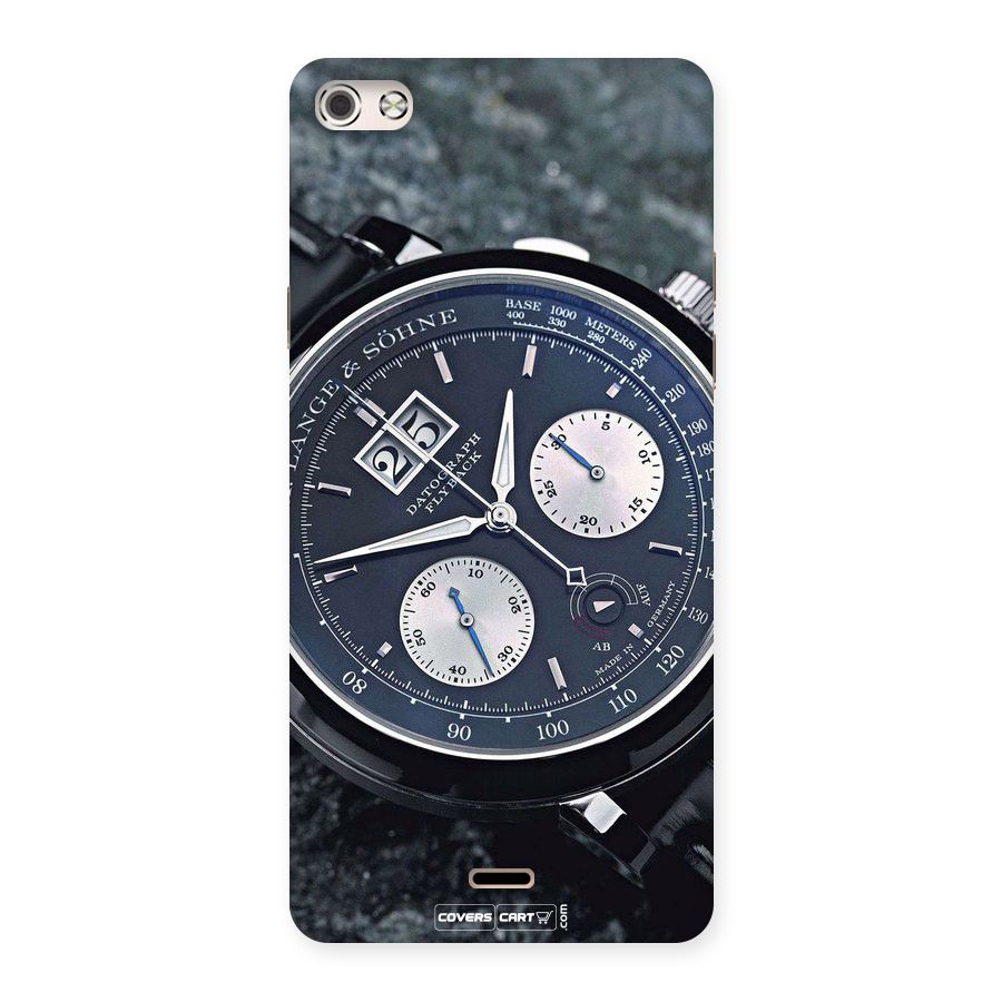 Classic Wrist Watch Back Case for Micromax Canvas Silver 5