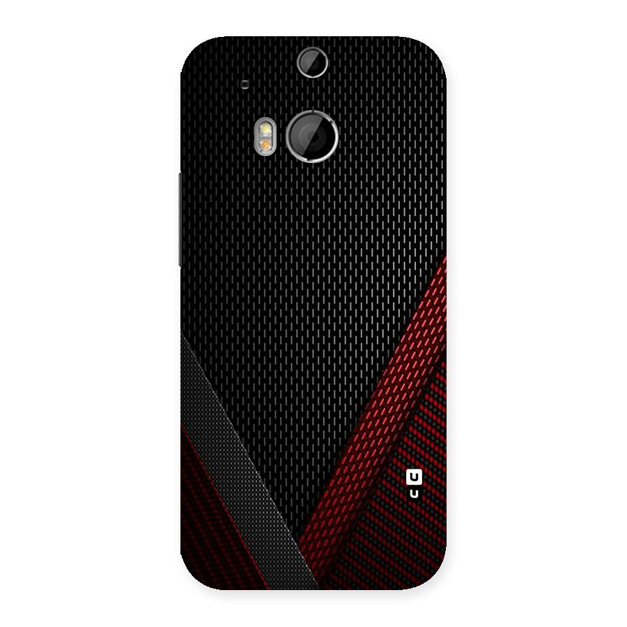 Classy Black Red Design Back Case for HTC One M8