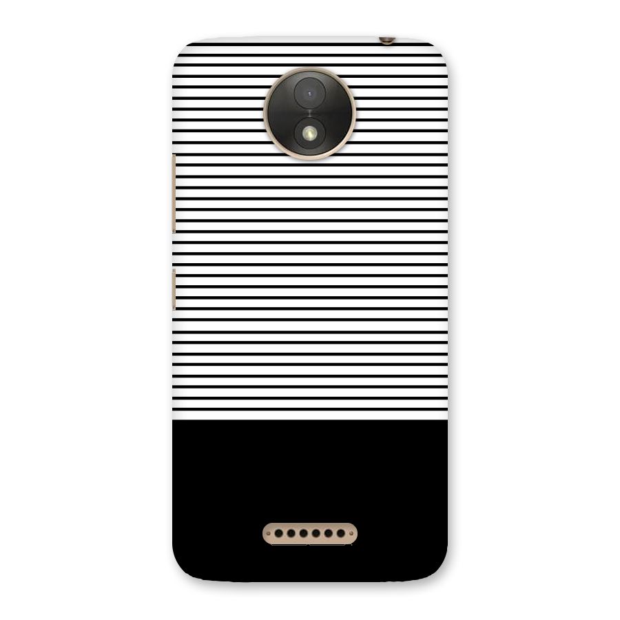 Classy Black Stripes Back Case for Moto C Plus