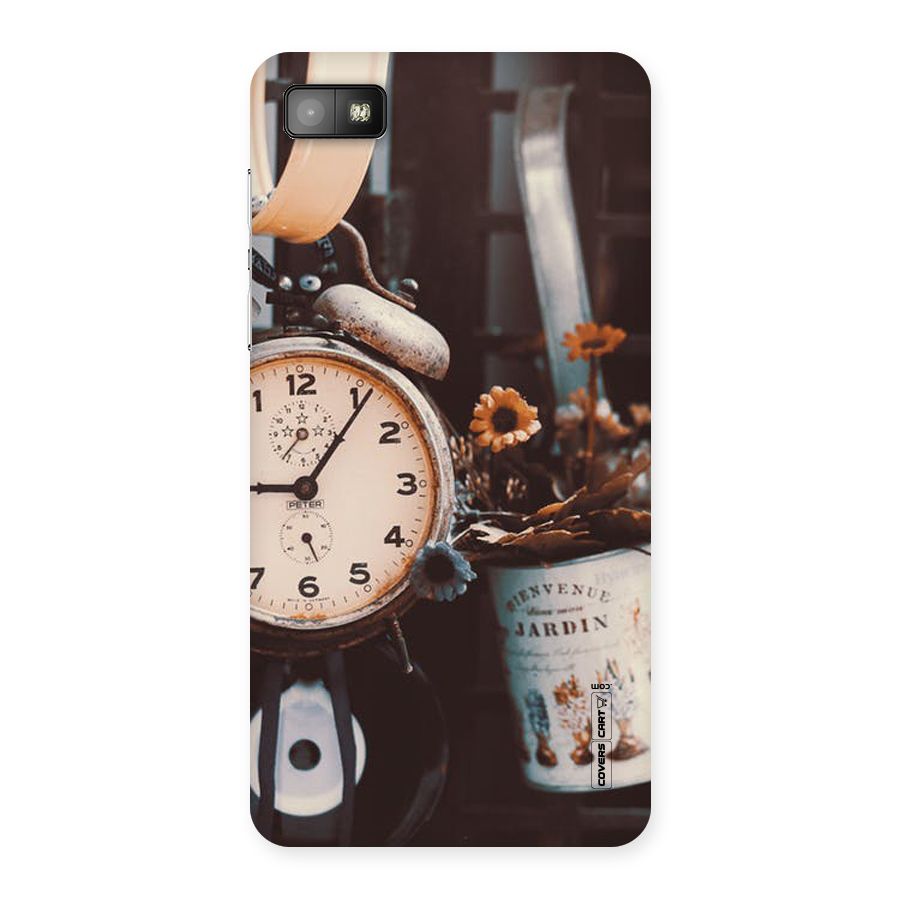 Clock And Flowers Back Case for Blackberry Z10