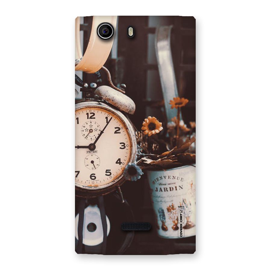Clock And Flowers Back Case for Canvas Nitro 2 E311