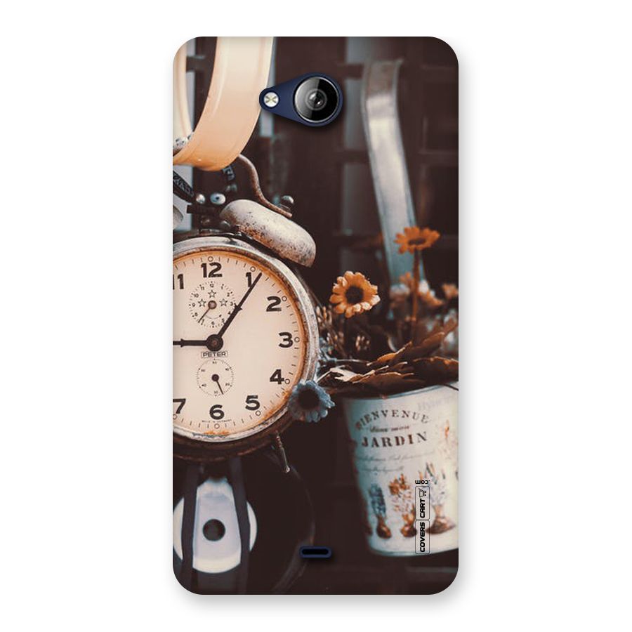 Clock And Flowers Back Case for Canvas Play Q355