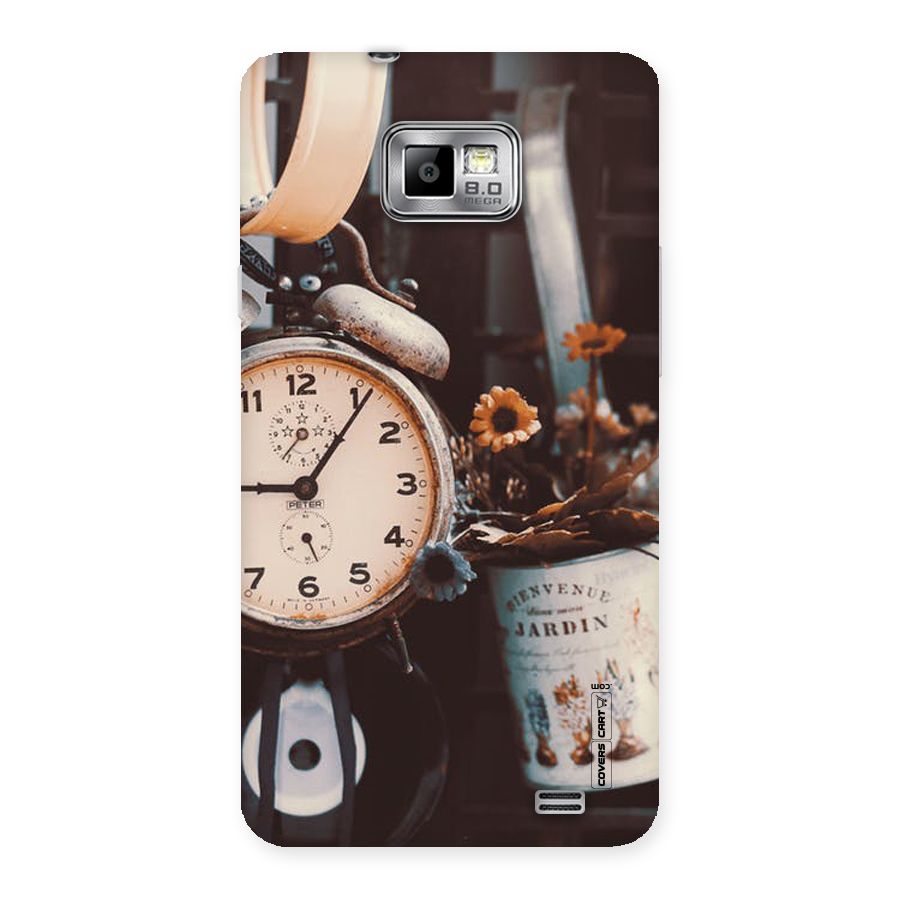 Clock And Flowers Back Case for Galaxy S2