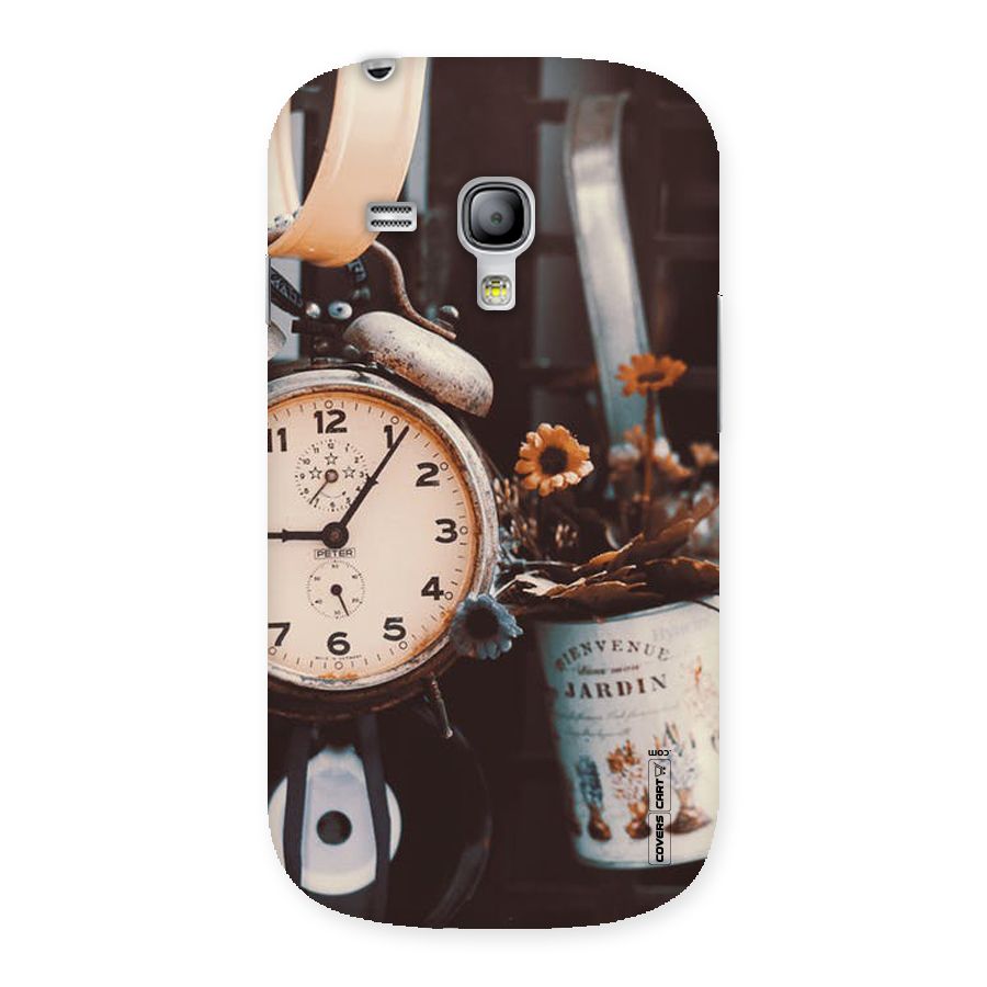 Clock And Flowers Back Case for Galaxy S3 Mini