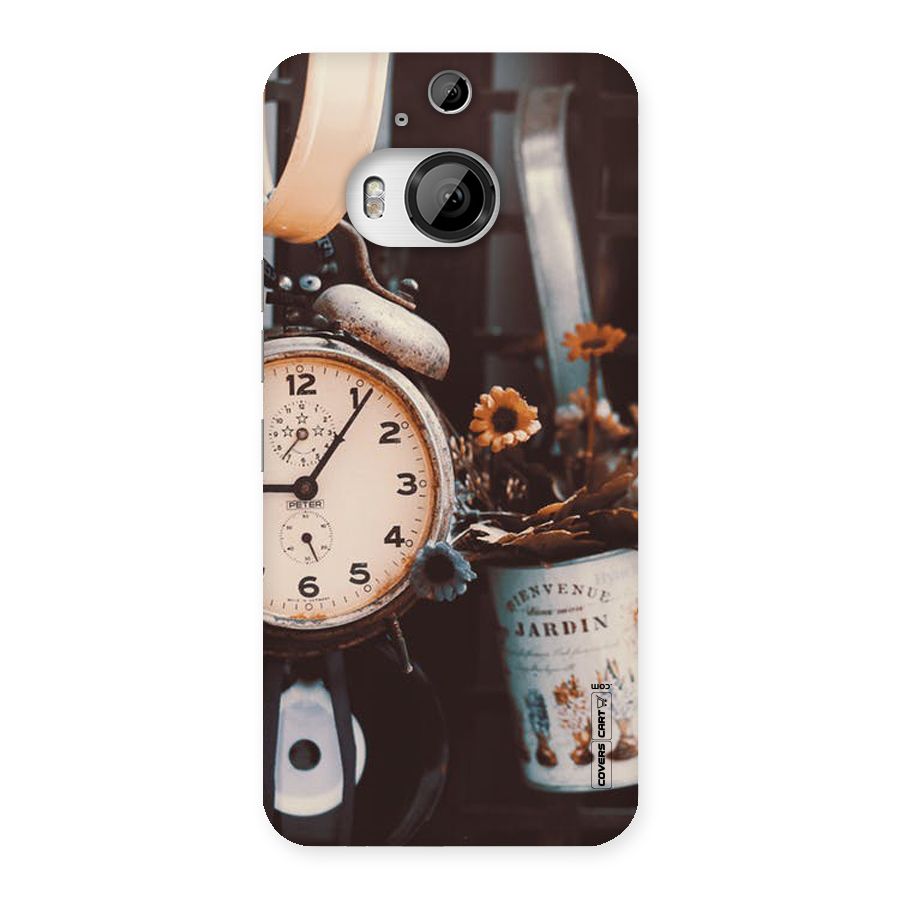 Clock And Flowers Back Case for HTC One M9 Plus