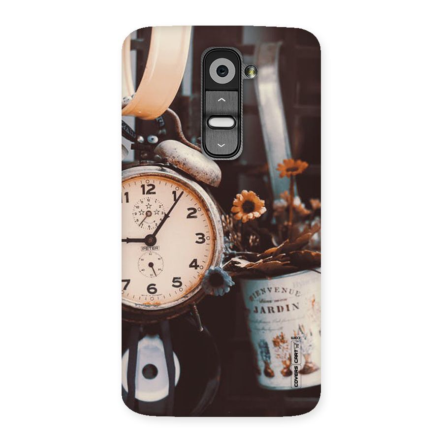 Clock And Flowers Back Case for LG G2