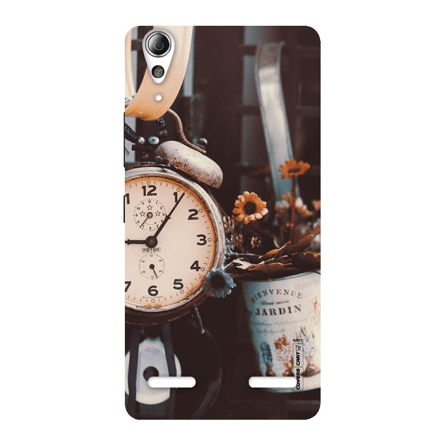 Clock And Flowers Back Case for Lenovo A6000 Plus