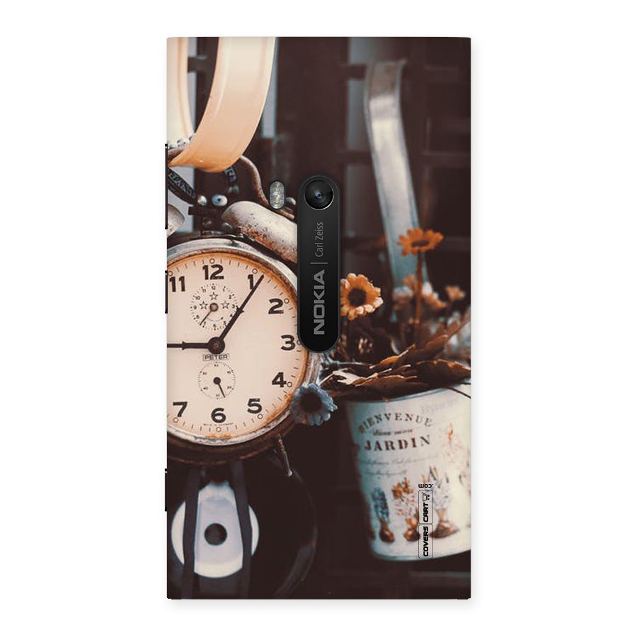 Clock And Flowers Back Case for Lumia 920