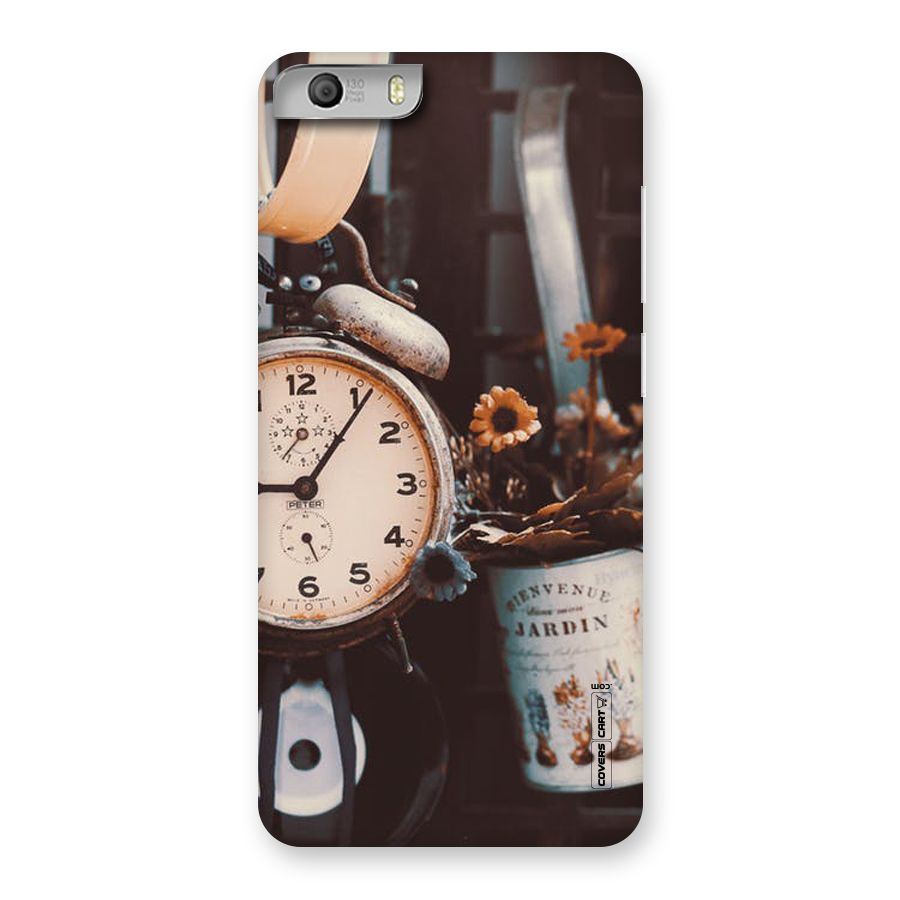 Clock And Flowers Back Case for Micromax Canvas Knight 2