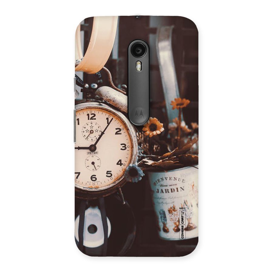 Clock And Flowers Back Case for Moto G Turbo