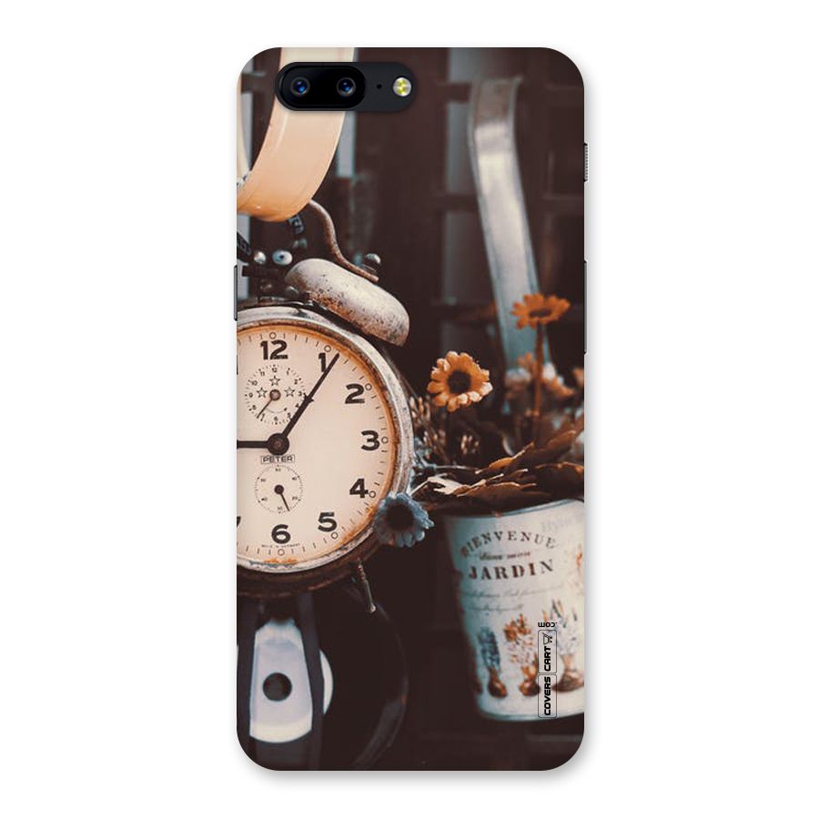 Clock And Flowers Back Case for OnePlus 5