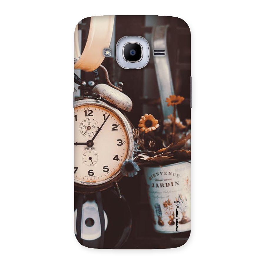 Clock And Flowers Back Case for Samsung Galaxy J2 2016